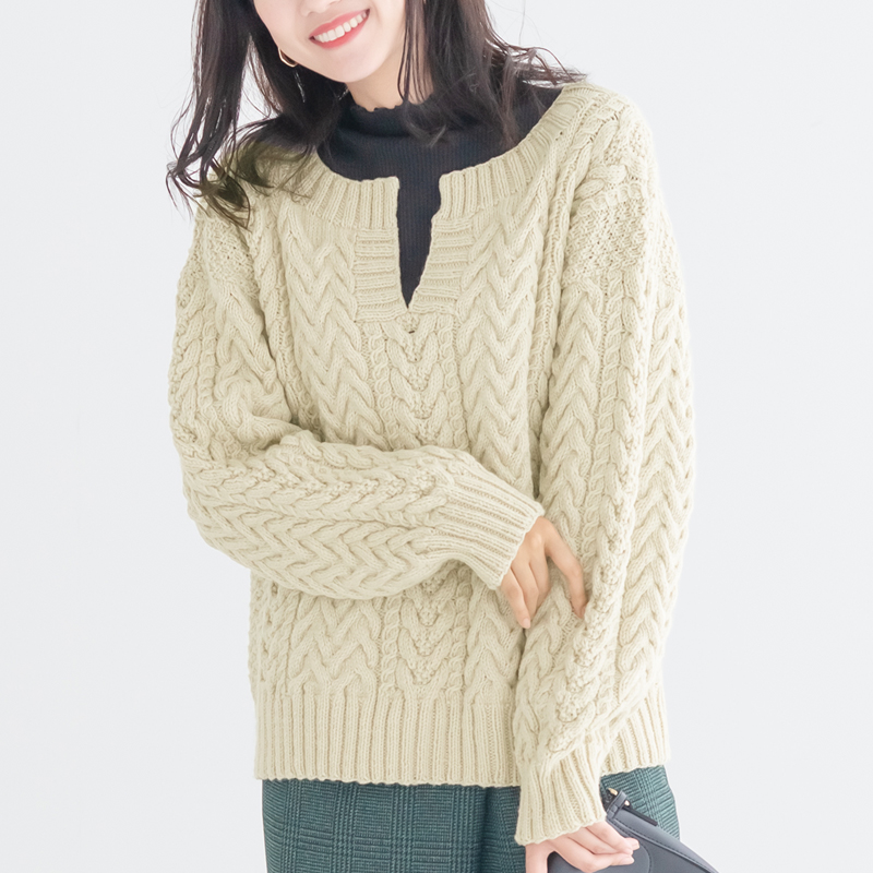 1335SW アラン模様のセーター - ごしょう産業株式会社｜Gosyo co., Ltd.